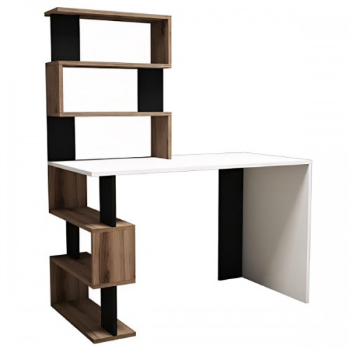 Γραφείο AIGINA Λευκό/Καρυδιά/Μαύρο 120x60x148cm Έπιπλα Γραφείου Γραφείο AIGINA Λευκό/Καρυδιά/Μαύρο 120x60x148cm Έπιπλα Γραφείου