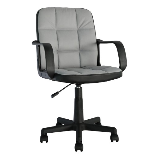 Καρέκλα Γραφείου ArteLibre ASPIS Γκρι-Μαύρο Ύφασμα-PVC 56x57x85-97cm  14230078 Έπιπλα Γραφείου