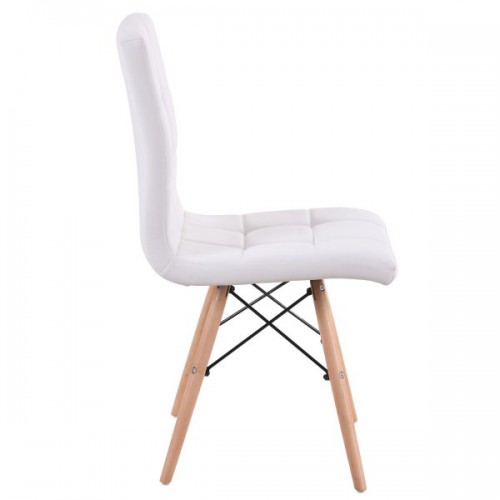Καρέκλα CUPPLESSUS Λευκό PU 43x55x86cm Σαλόνι Καρέκλα CUPPLESSUS Λευκό PU 43x55x86cm Σαλόνι