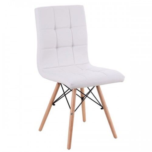 Καρέκλα CUPPLESSUS Λευκό PU 43x55x86cm Σαλόνι Καρέκλα CUPPLESSUS Λευκό PU 43x55x86cm Σαλόνι