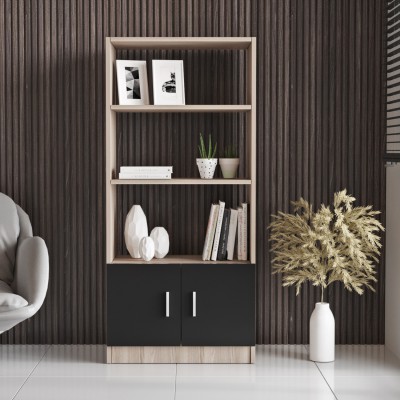 Βιβλιοθήκη ArteLibre EDGWARE Οξιά-Μαύρο Μοριοσανίδα 63.6x37.6x140cm 15350131 Βιβλιοθήκη ArteLibre EDGWARE Οξιά-Μαύρο Μοριοσανίδα 63.6x37.6x140cm 15350131