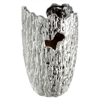 Βάζο Κωνικό Κεραμικό Ασημί Χρώμα D14X22Cm D14X22Cm  05161395 Διακόσμηση - Φως - Χαλιά