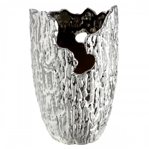 Βάζο Κωνικό Κεραμικό Ασημί Χρώμα D14X22Cm D14X22Cm  05161395 Διακόσμηση - Φως - Χαλιά
