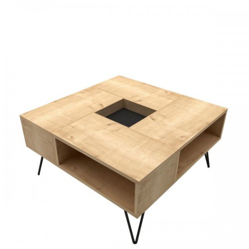 Τραπεζάκι Σαλονιού DONOUSA Δρυς/Μαύρο 80x80x38.6cm Σαλόνι Τραπεζάκι Σαλονιού DONOUSA Δρυς/Μαύρο 80x80x38.6cm Σαλόνι