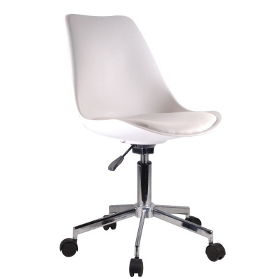Καρέκλα Γραφείου ArteLibre ΚΥΒΕΛΗ Λευκό PU 48x55x82-92cm  14230020