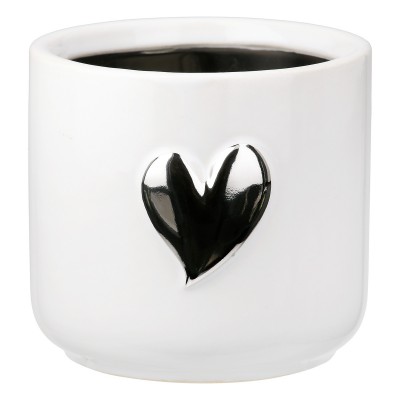 Planter Heart Motif Κεραμικό Λευκό D8X9Cm D8X9Cm 05161493 Planter Heart Motif Κεραμικό Λευκό D8X9Cm D8X9Cm 05161493