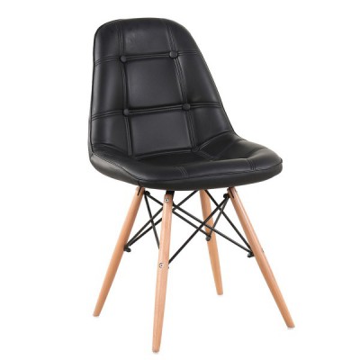 Καρέκλα ArteLibre PEEP Μαύρο PVC-Ξύλο 44x52.5x84cm  14600005