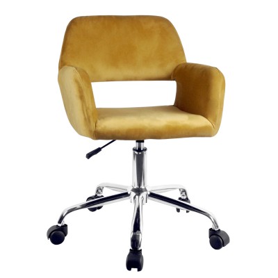 Καρέκλα Γραφείου ArteLibre KLOI Κίτρινο Βελούδο 37x42x78-90cm 14230033 Καρέκλα Γραφείου ArteLibre KLOI Κίτρινο Βελούδο 37x42x78-90cm 14230033