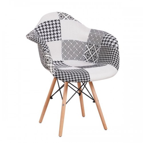 Καρέκλα FALKON Patchwork Ύφασμα/Ξύλο 62x59x82cm Σαλόνι Καρέκλα FALKON Patchwork Ύφασμα/Ξύλο 62x59x82cm Σαλόνι