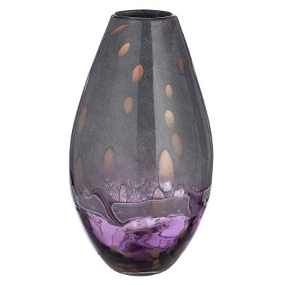 Glasart Βάζο Bulbous "Feeling" Γυάλινο Γκρι Violet PU H. 33 cm D. 18 cm  05161114