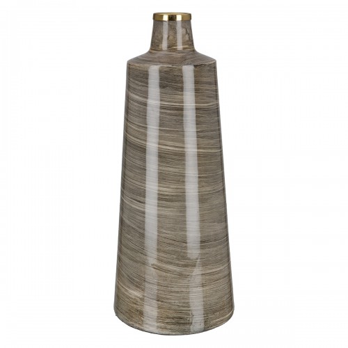 Βάζο Conical "Stripes" Μέταλλο Brown PU H. 48 cm D. 19 cm  05161123 Διακόσμηση - Φως - Χαλιά