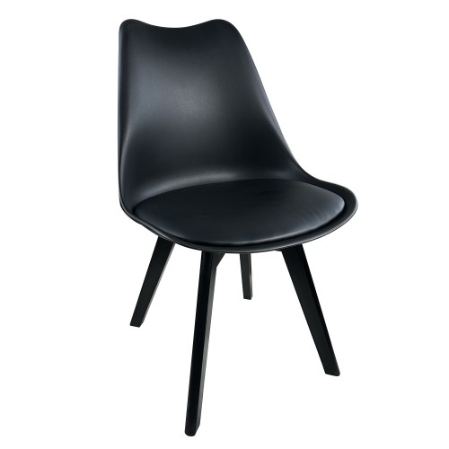 Καρέκλα Τραπεζαρίας ArteLibre GROUGH Μαύρο PP-PU-Ξύλο 46x50x82cm 14600047 Καρέκλα Τραπεζαρίας ArteLibre GROUGH Μαύρο PP-PU-Ξύλο 46x50x82cm 14600047