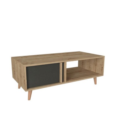 Τραπεζάκι Σαλονιού ArteLibre ANDROS Φυσικό-Ανθρακί Μοριοσανίδα-Μελαμίνη 120x60x45cm  14410186