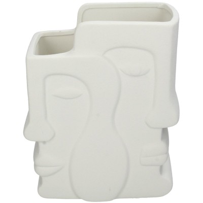 Βάζο ArteLibre Πρόσωπο Λευκό Κεραμικό 17.5x9.3x20.8cm  05153874