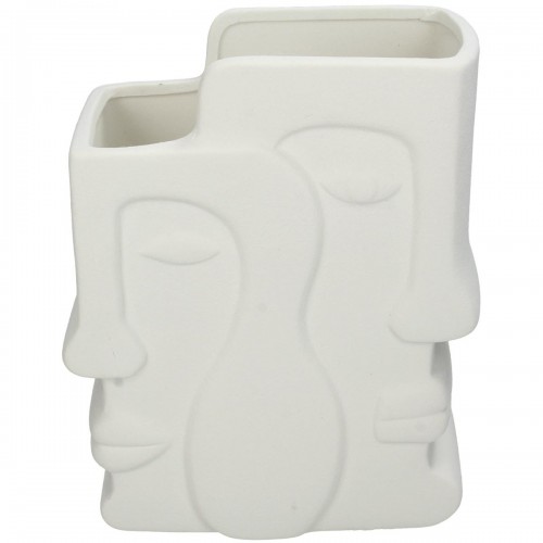 Βάζο ArteLibre Πρόσωπο Λευκό Κεραμικό 17.5x9.3x20.8cm Διακόσμηση - Φως - Χαλιά