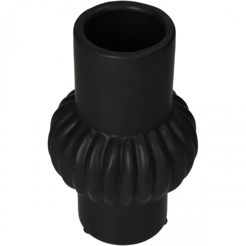Βάζο ArteLibre Γραμμές Μαύρο Κεραμικό 11.5x11.5x19cm Διακόσμηση - Φως - Χαλιά