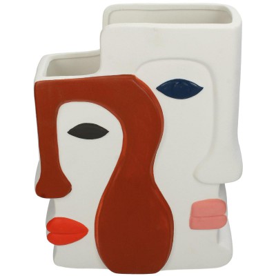 Βάζο ArteLibre Πρόσωπο Πολύχρωμο Κεραμικό 20.7x9.5x26cm  05153875