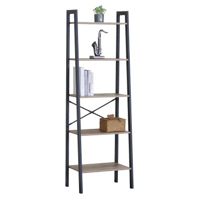 Ραφιέρα ArteLibre TARNOX Με 5 Ράφια Δρυς-Μαύρο MDF-Μέταλλο 56x37.8x172.2cm  15340084