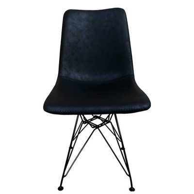 Καρέκλα Τραπεζαρίας ArteLibre SELVA Vintage Μαύρο PU-Μέταλλο 43x57x81cm 14600163 Καρέκλα Τραπεζαρίας ArteLibre SELVA Vintage Μαύρο PU-Μέταλλο 43x57x81cm 14600163