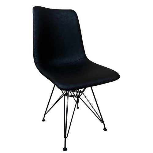 Καρέκλα Τραπεζαρίας ArteLibre SELVA Vintage Μαύρο PU-Μέταλλο 43x57x81cm 14600163 Σαλόνι Καρέκλα Τραπεζαρίας ArteLibre SELVA Vintage Μαύρο PU-Μέταλλο 43x57x81cm 14600163 Σαλόνι