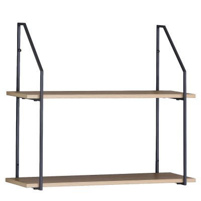 Ραφιέρα Τοίχου ArteLibre OLVAN Δρυς-Μαύρο MDF-Μέταλλο 65x20x52cm 15340087 Ραφιέρα Τοίχου ArteLibre OLVAN Δρυς-Μαύρο MDF-Μέταλλο 65x20x52cm 15340087