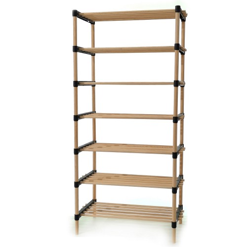 Ραφιέρα 7 Ράφια Φυσικό Ξύλο 56x29x115cm Σαλόνι Ραφιέρα 7 Ράφια Φυσικό Ξύλο 56x29x115cm Σαλόνι
