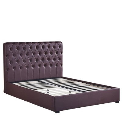 Κρεβάτι ArteLibre ARABIS Καφέ PU 220x160.5x120cm (Στρώμα 150x200cm)  14920004