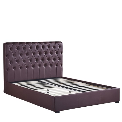 Κρεβάτι ArteLibre ARABIS Καφέ PU 220x160.5x120cm (Στρώμα 150x200cm)  14920004 Υπνοδωμάτιο