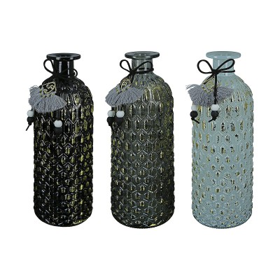 Βάζο ArteLibre Μπουκάλι Γυαλί 7x7x20.5cm Σε 3 Χρώματα 05160370 Βάζο ArteLibre Μπουκάλι Γυαλί 7x7x20.5cm Σε 3 Χρώματα 05160370
