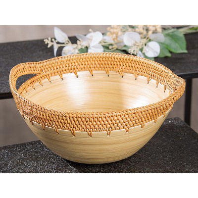 Μπολ ArteLibre Εκρού Μπαμπού/Rattan 34.5x30x15cm  05161172 Διακόσμηση - Φως - Χαλιά