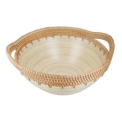 Μπολ ArteLibre Εκρού Μπαμπού-Rattan 34.5x30x15cm  05161172