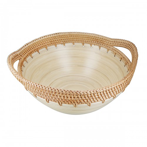 Μπολ ArteLibre Εκρού Μπαμπού/Rattan 34.5x30x15cm  05161172 Διακόσμηση - Φως - Χαλιά