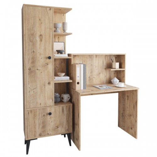 Γραφείο Με Ράφια DIALLO Δρυς Μοριοσανίδα 150x50x123cm Έπιπλα Γραφείου Γραφείο Με Ράφια DIALLO Δρυς Μοριοσανίδα 150x50x123cm Έπιπλα Γραφείου