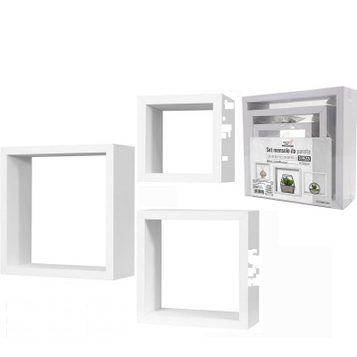 Σετ Ραφιών Κύβοι Λευκό Ξύλο 35x35x12cm-30x30x12cm-25x25x12cm 3Τμχ 06512704 Σετ Ραφιών Κύβοι Λευκό Ξύλο 35x35x12cm-30x30x12cm-25x25x12cm 3Τμχ 06512704