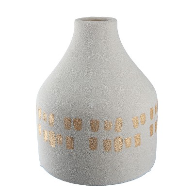 Βάζο ArteLibre Λευκό-Χρυσό Κεραμικό 12.5cm 05160214 Βάζο ArteLibre Λευκό-Χρυσό Κεραμικό 12.5cm 05160214