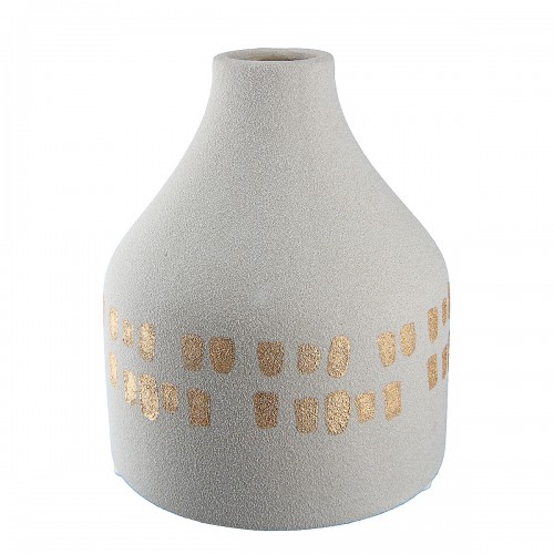 Βάζο ArteLibre Λευκό-Χρυσό Κεραμικό 12.5cm 05160214 Βάζο ArteLibre Λευκό-Χρυσό Κεραμικό 12.5cm 05160214