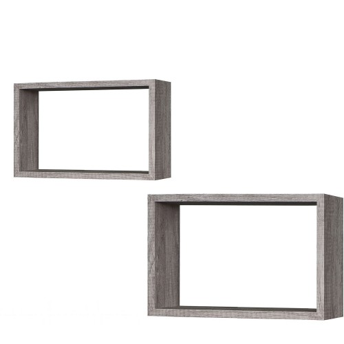 Ράφια ArteLibre Γκρι Δρυς 40x27x12cm-36.5x23.5x12cm 2Τμχ  06512706 Σαλόνι