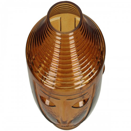 Βάζο ArteLibre Πρόσωπο Καφέ Γυαλί 18x18x25cm Διακόσμηση - Φως - Χαλιά