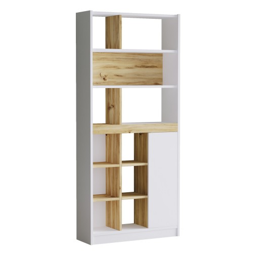 Βιβλιοθήκη Λευκό/Φυσικό Μοριοσανίδα 75.6x25x170cm 15350066 Έπιπλα Γραφείου Βιβλιοθήκη Λευκό/Φυσικό Μοριοσανίδα 75.6x25x170cm 15350066 Έπιπλα Γραφείου