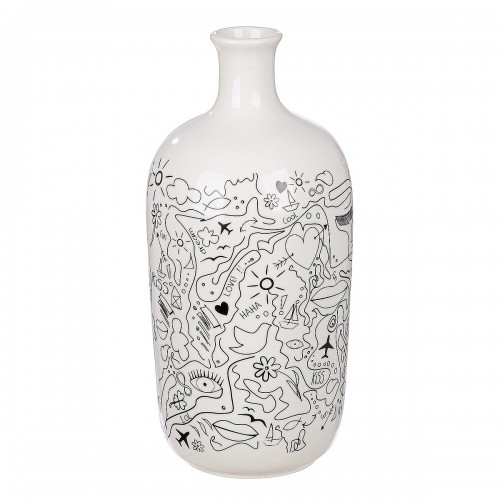 Βάζο ArteLibre Modern Art Λευκό Πορσελάνη Φ12x25cm Σε 2 Σχέδια  05161037 Διακόσμηση - Φως - Χαλιά