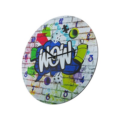 Ρολόι Τοίχου ArteLibre 'Wow' Με Γκράφιτι Πολύχρωμο MDF Φ33.8x2cm 05160842 Ρολόι Τοίχου ArteLibre 'Wow' Με Γκράφιτι Πολύχρωμο MDF Φ33.8x2cm 05160842