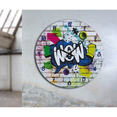 Ρολόι Τοίχου ArteLibre 'Wow' Με Γκράφιτι Πολύχρωμο MDF Φ33.8x2cm 05160842 Διακόσμηση - Φως - Χαλιά Ρολόι Τοίχου ArteLibre 'Wow' Με Γκράφιτι Πολύχρωμο MDF Φ33.8x2cm 05160842 Διακόσμηση - Φως - Χαλιά