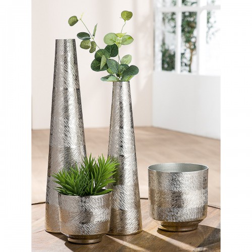 Βάζο ArteLibre Ασημί Αλουμίνιο 12x12x48cm  05161044 Διακόσμηση - Φως - Χαλιά