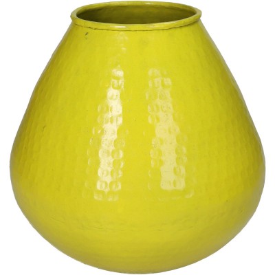 Βάζο ArteLibre Κίτρινο Αλουμίνιο 22x22x20cm  05154783