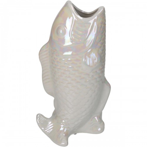 Βάζο ArteLibre Ψάρι Ιβουάρ Κεραμικό 15.5x10.5x28cm Διακόσμηση - Φως - Χαλιά