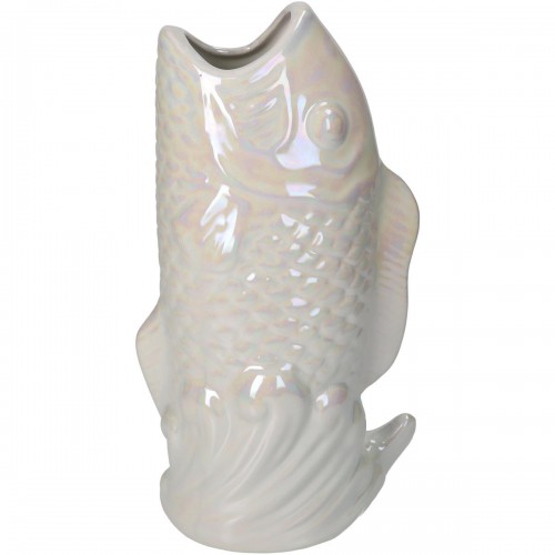 Βάζο ArteLibre Ψάρι Ιβουάρ Κεραμικό 15.5x10.5x28cm Διακόσμηση - Φως - Χαλιά