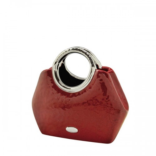 Βάζο Handbag "Milan" Κεραμικό Κόκκινο PU 24.5x10.5x21cm  05161358 Διακόσμηση - Φως - Χαλιά