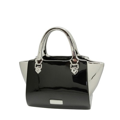 Βάζο Handbag Milan Κεραμικό Μαύρο PU 28x13x25cm  05161359