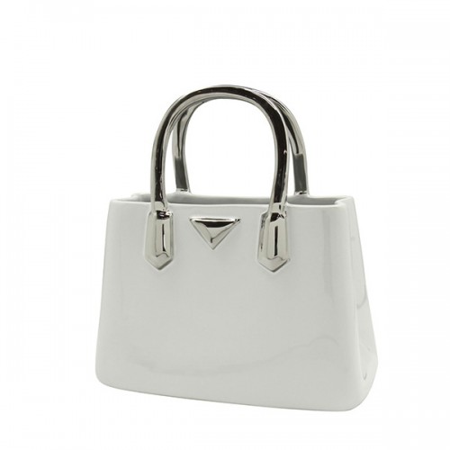 Βάζο Handbag "Milan" Κεραμικό Λευκό PU 24.5x11.5x25.5cm  05161360 Διακόσμηση - Φως - Χαλιά
