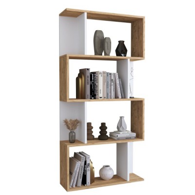Βιβλιοθήκη ArteLibre CHIUMBO Δρυς-Λευκό Μοριοσανίδα 72x22x147cm  14870092